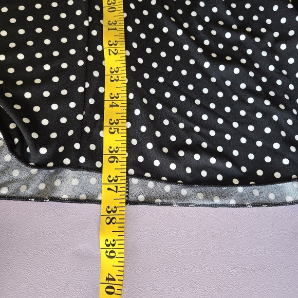 Black and‎ White Polka Dot Skater Dress Women's L Retro Classic Pinup Rockabilly - Picture 11 of 11